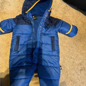 Spyder Navy and Royal Blue Kids Puffer Snowsuit